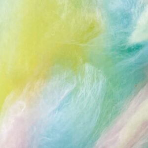 4 flavors of cotton candy. Pink, Yellow, Blue, White