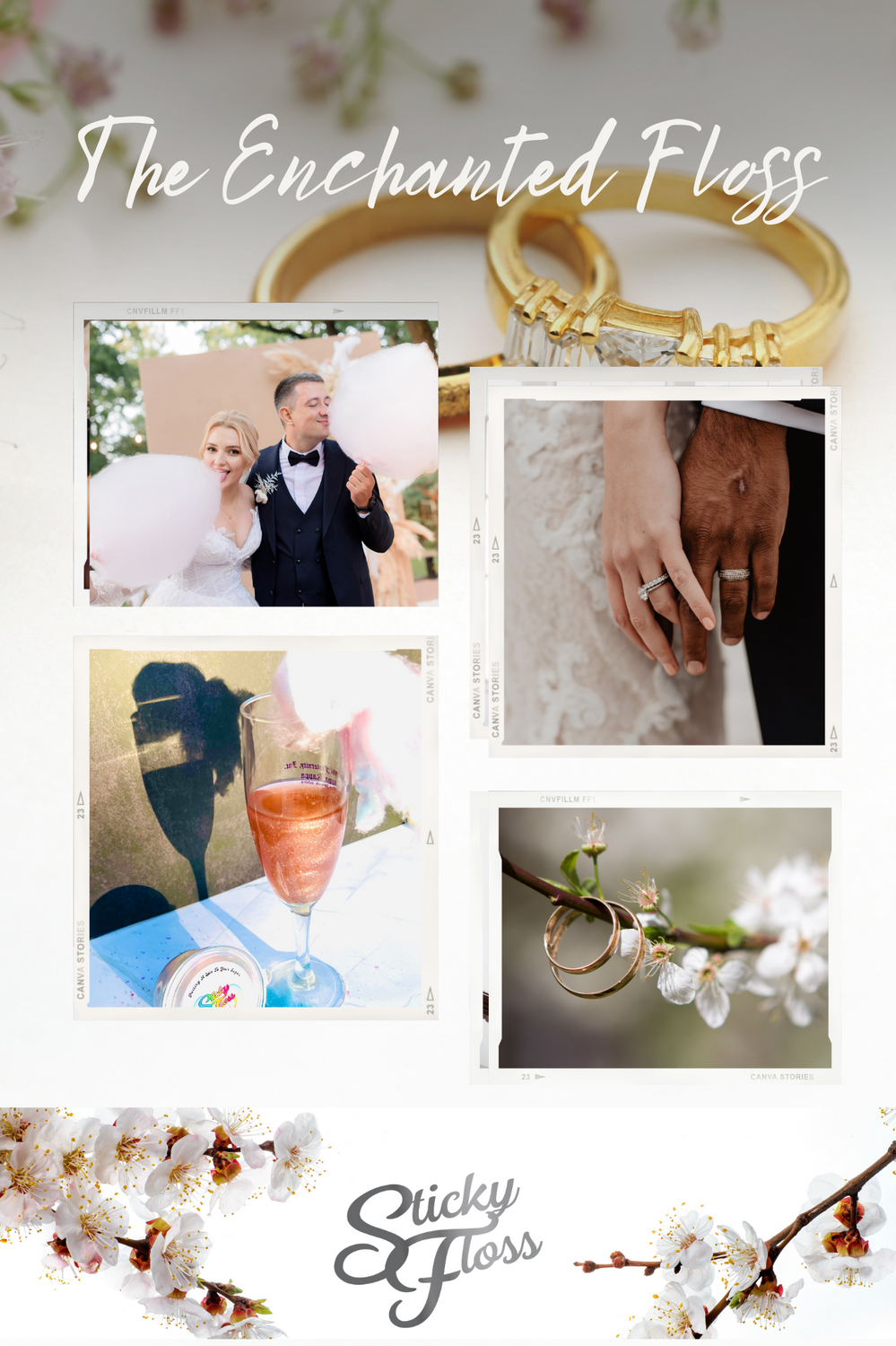 Enchanted Floss wedding theme collage