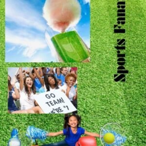 a post card image of sports fanatics with an picture of cotton candy